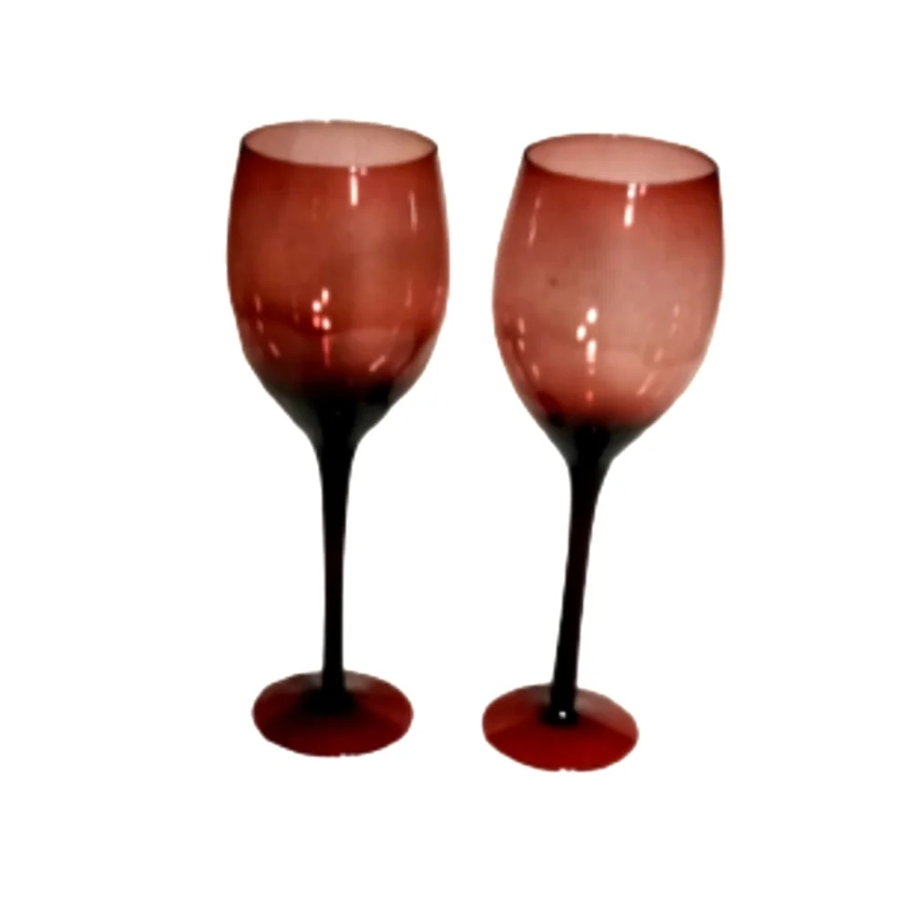 Set of 2 Purple Amethyst 3.8oz Wine Glasses